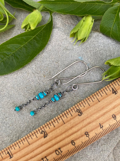 turquoise satellite earrings