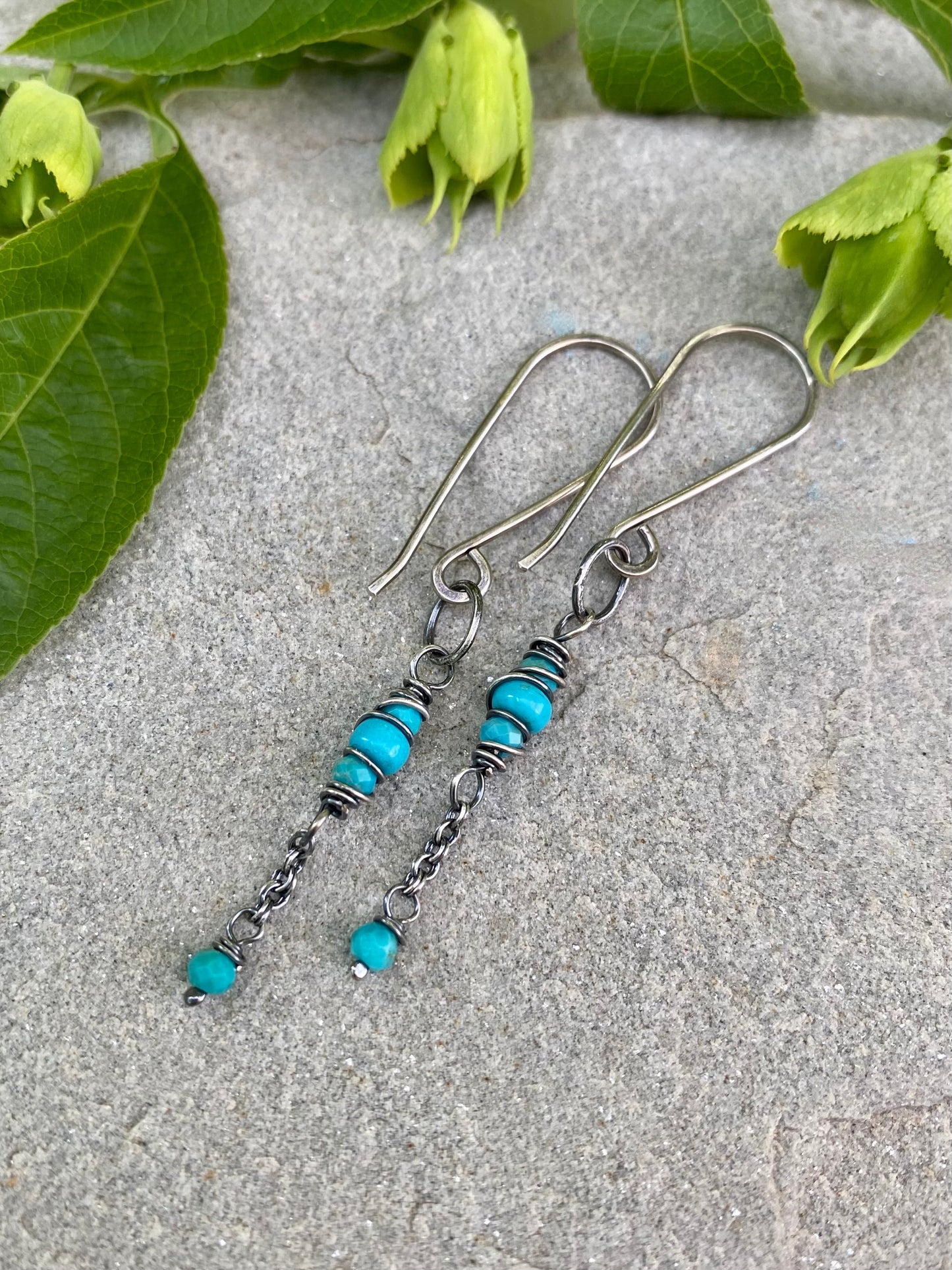 turquoise satellite earrings