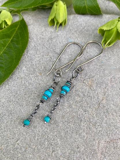 turquoise satellite earrings