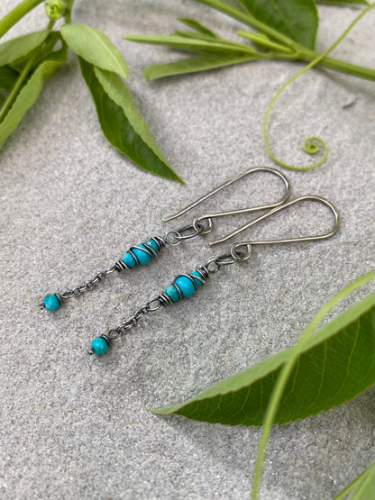 turquoise satellite earrings