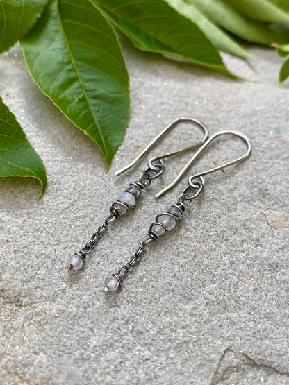 moonstone satellite earrings