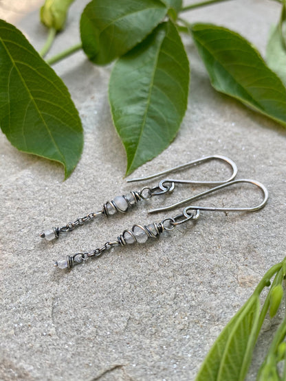 moonstone satellite earrings