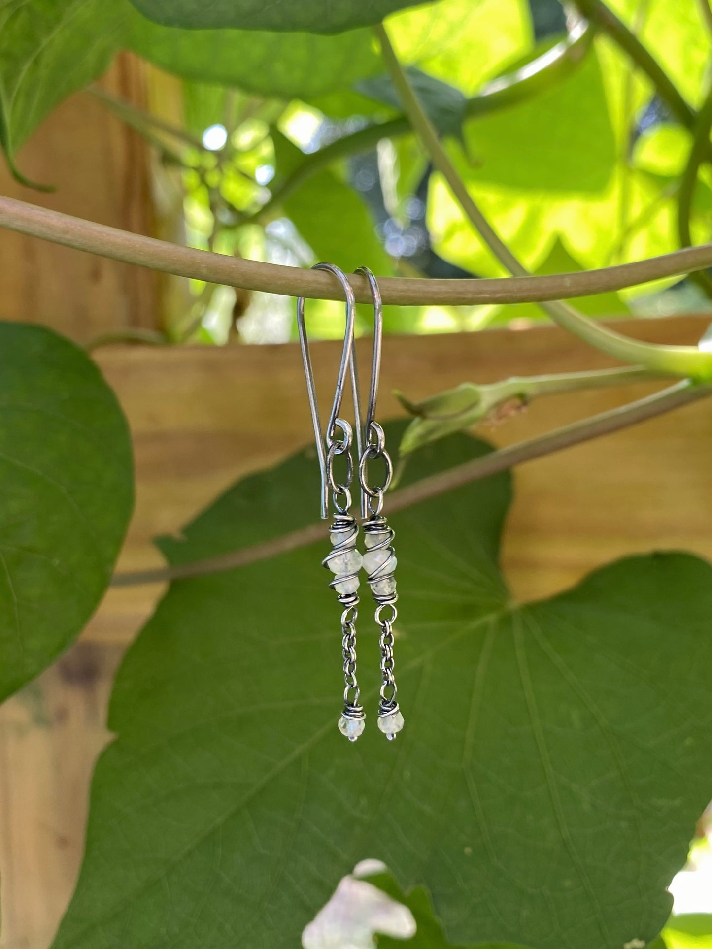 moonstone satellite earrings