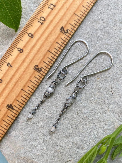 moonstone satellite earrings
