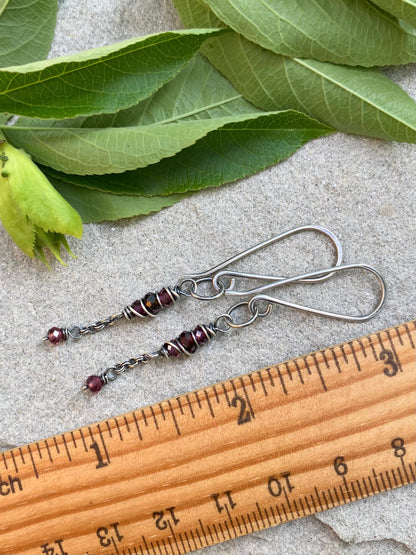 garnet satellite earrings