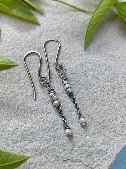 pearl satellite earrings