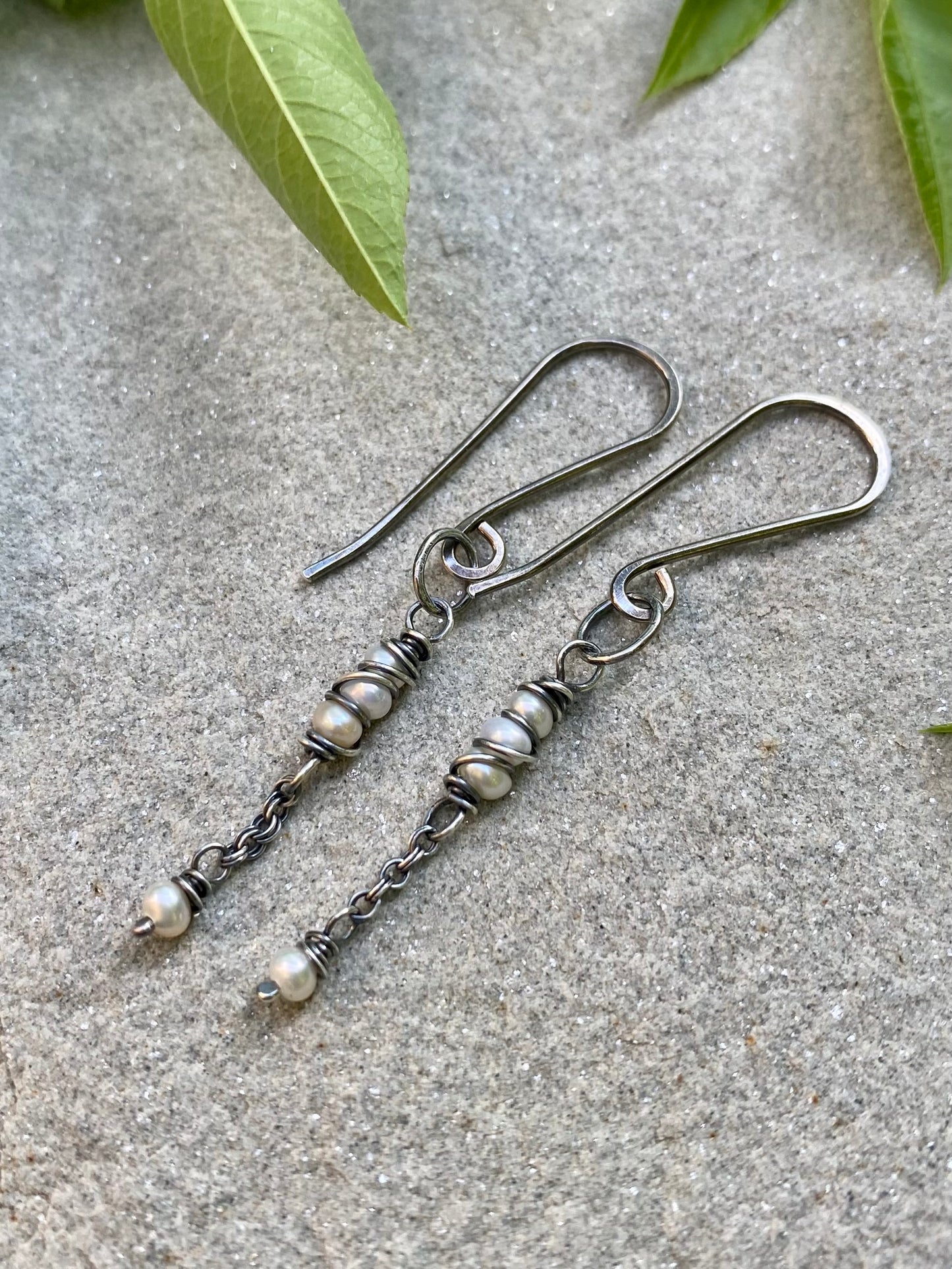 pearl satellite earrings