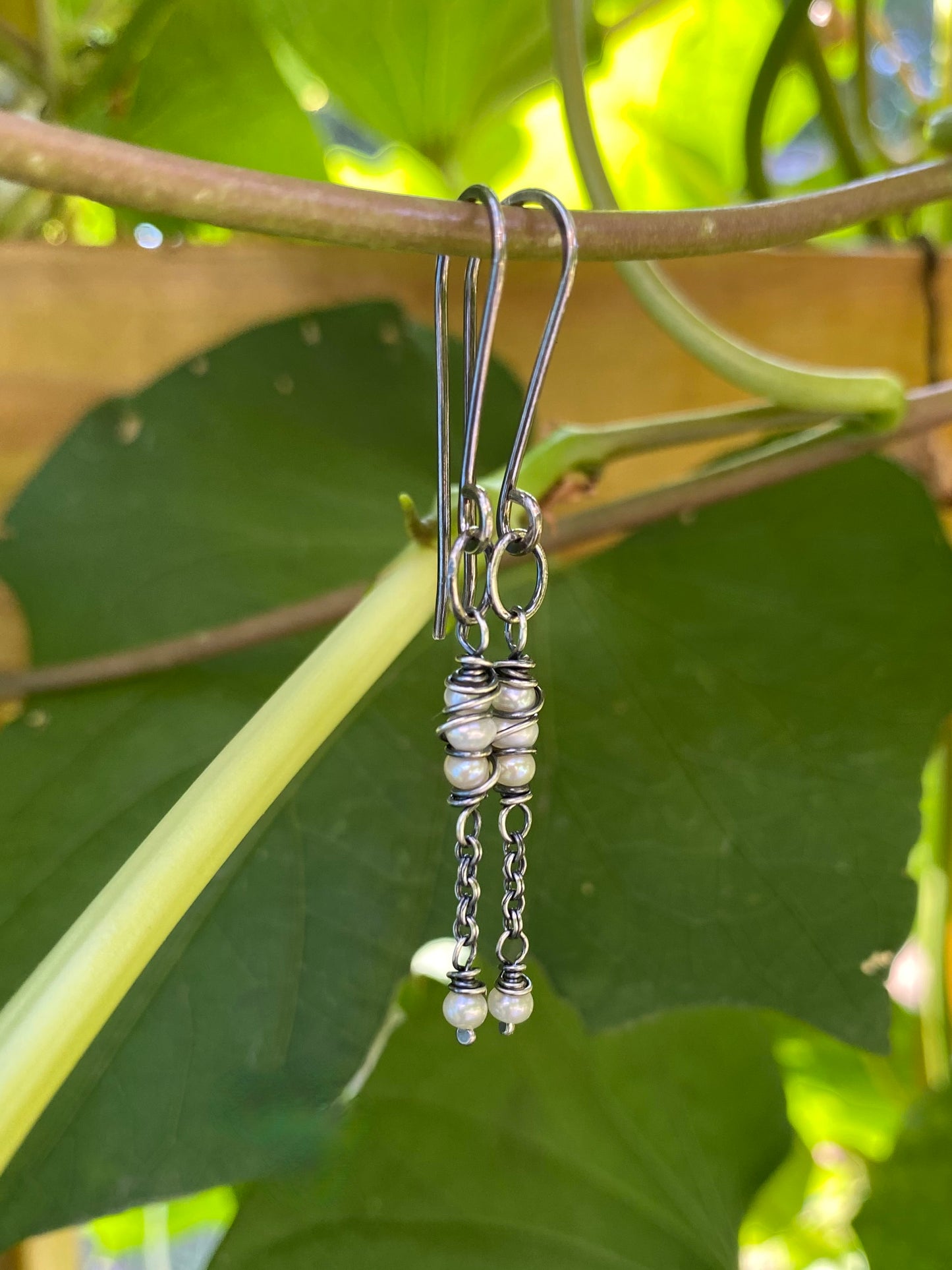 pearl satellite earrings