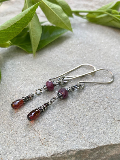 ruby & garnet earrings