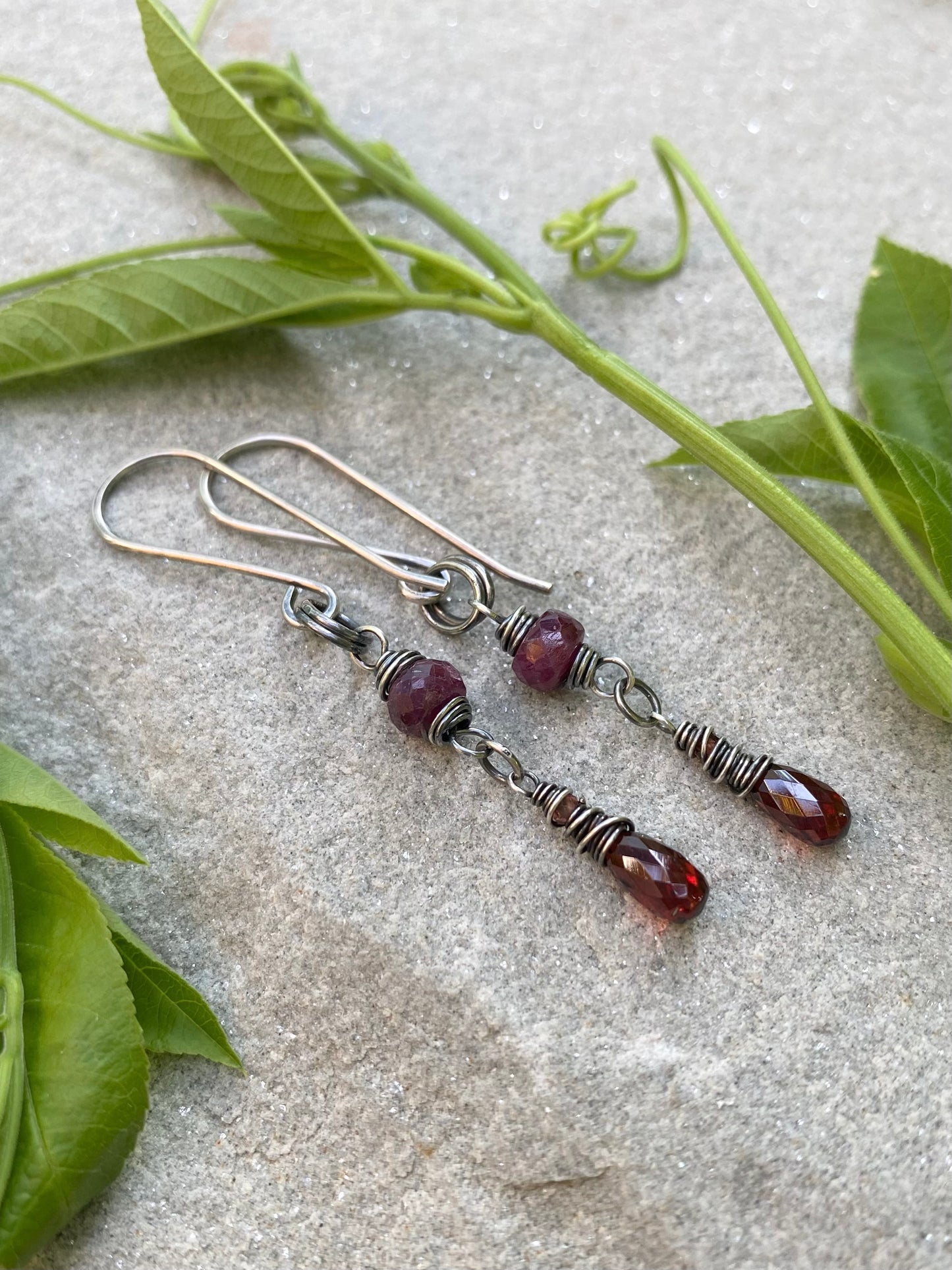 ruby & garnet earrings