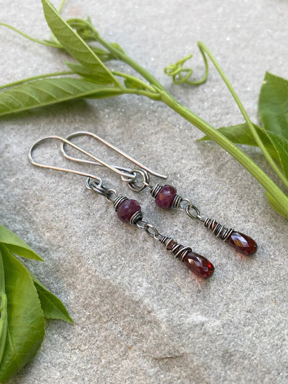ruby & garnet earrings