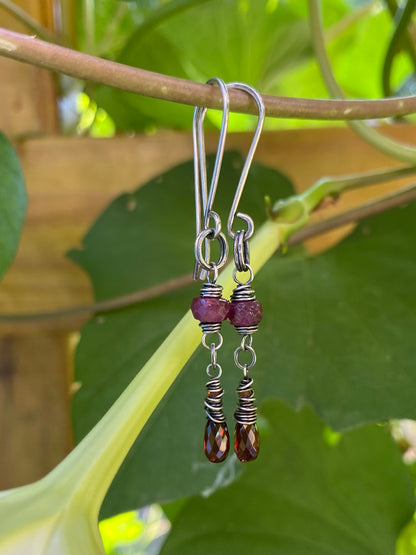 ruby & garnet earrings