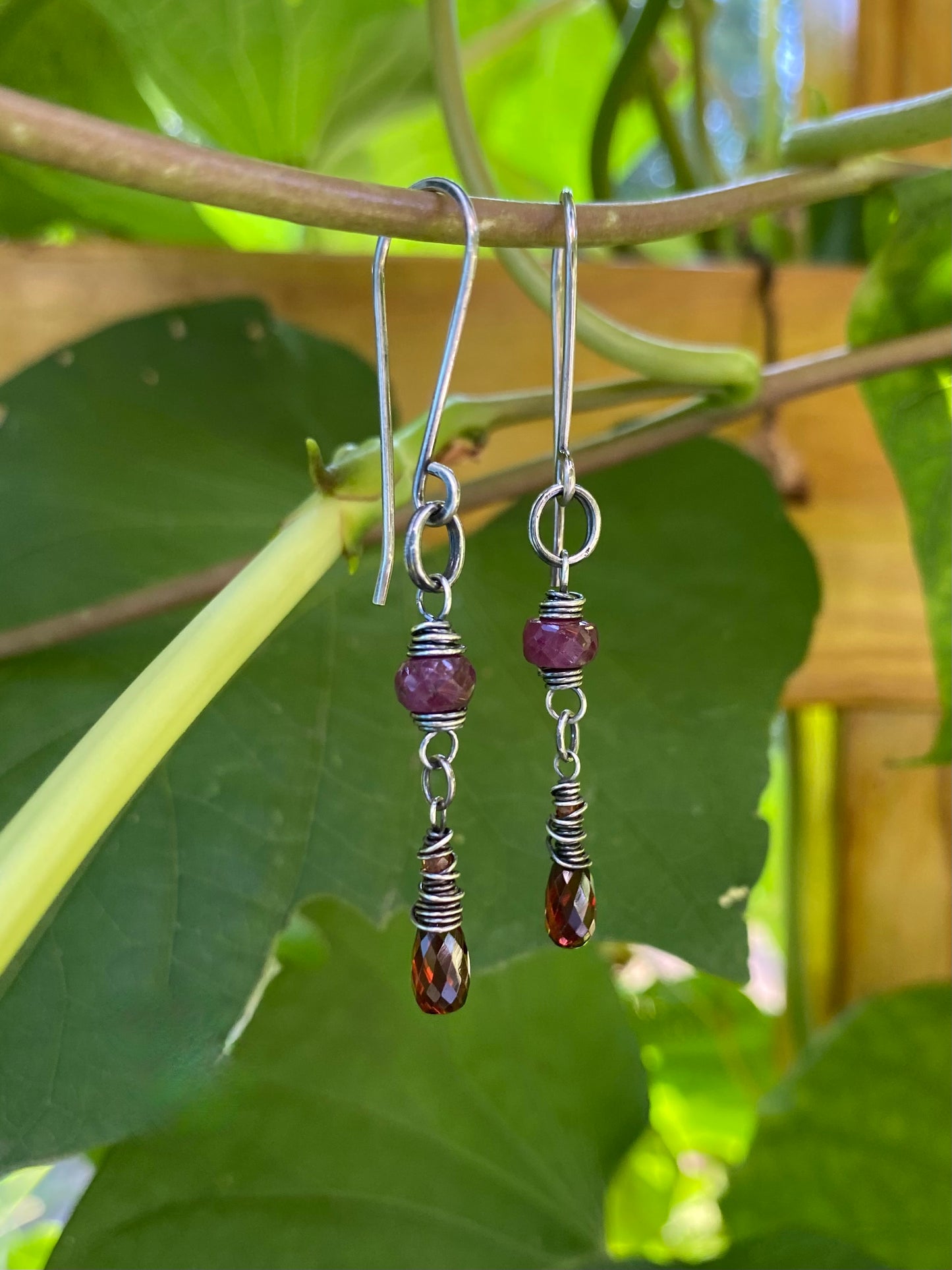 ruby & garnet earrings