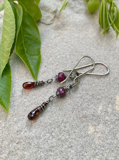 ruby & garnet earrings