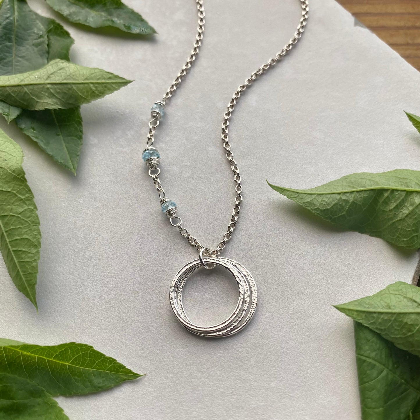 30th Birthday Necklace, Sterling Silver with Gemstone Birthstones