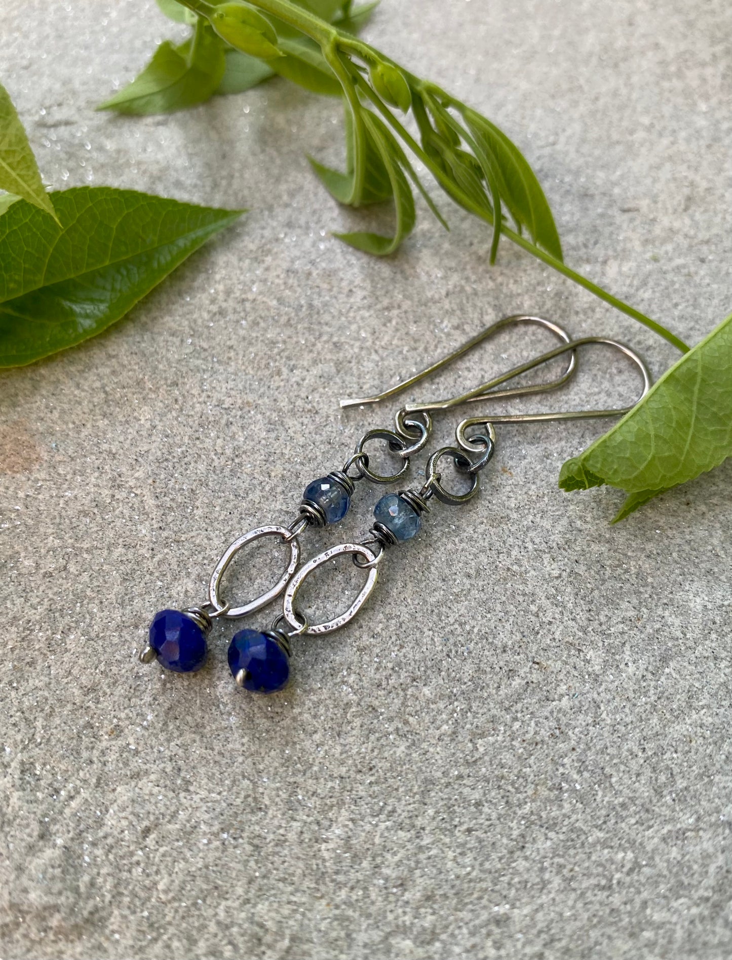 lapis & kyanite earrings
