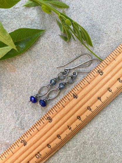 lapis & kyanite earrings