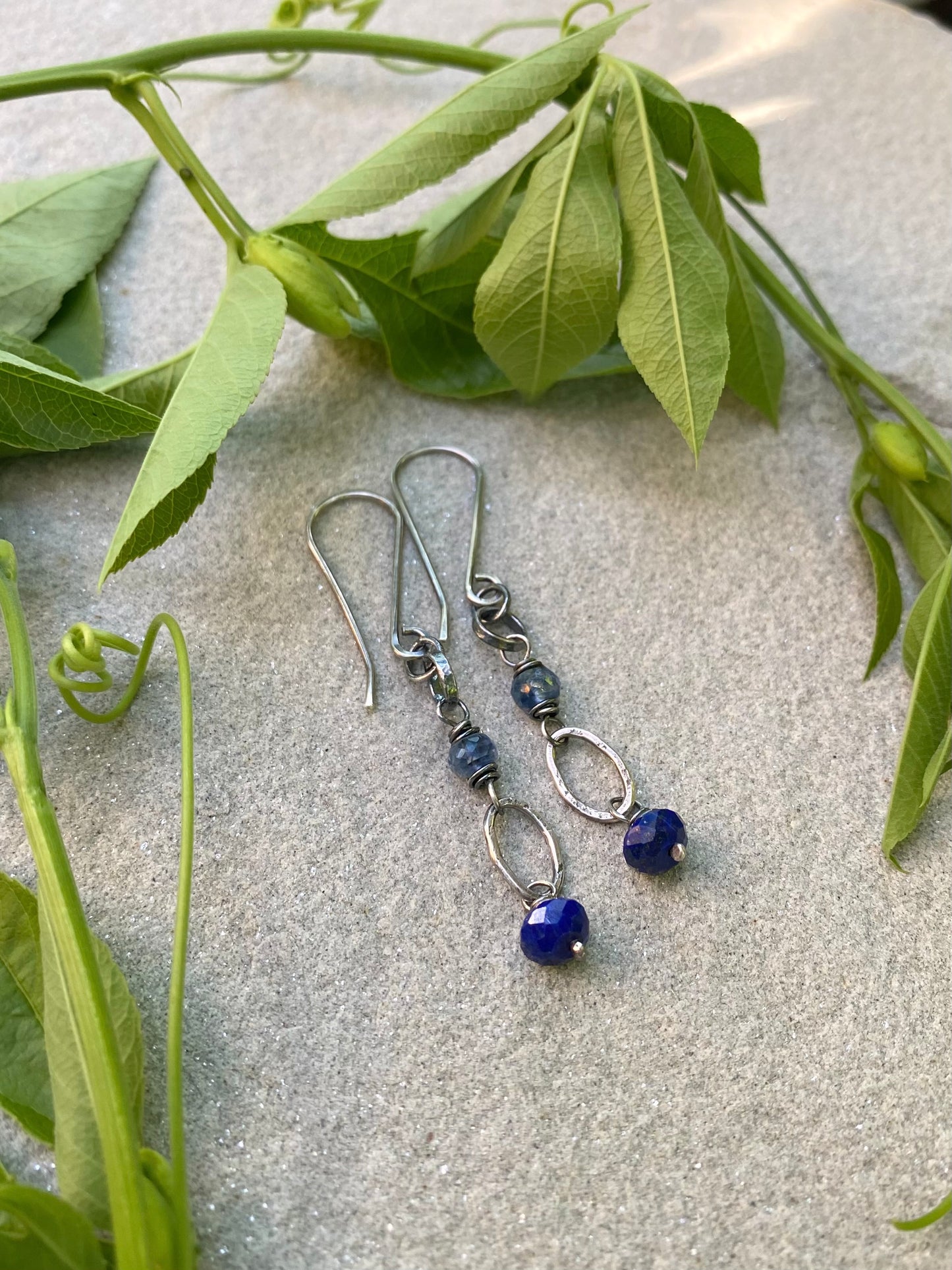 lapis & kyanite earrings