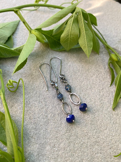 lapis & kyanite earrings