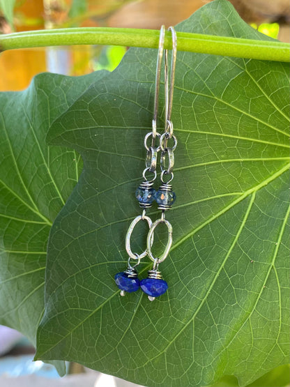 lapis & kyanite earrings