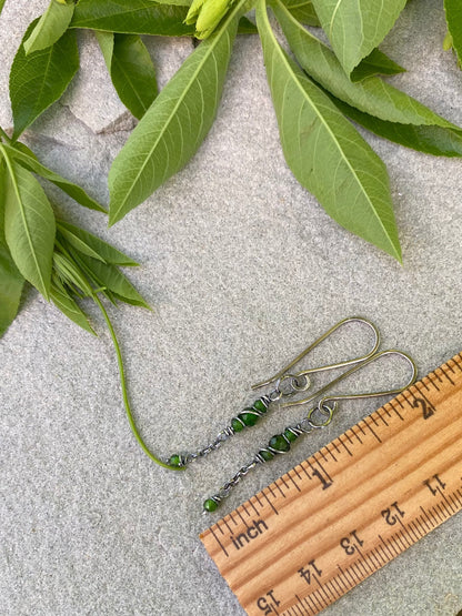 chrome diopside satellite earrings