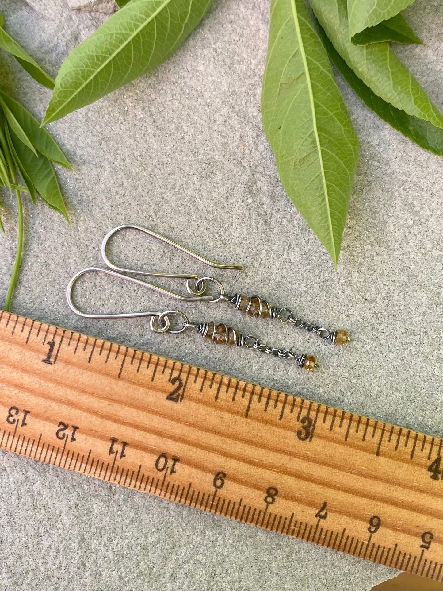 citrine satellite earrings