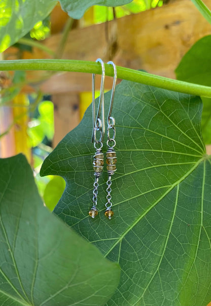 citrine satellite earrings