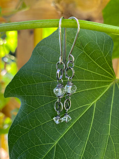 Quartz & Herkimer Diamond Earrings