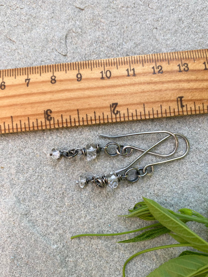 Quartz & Herkimer Diamond Earrings