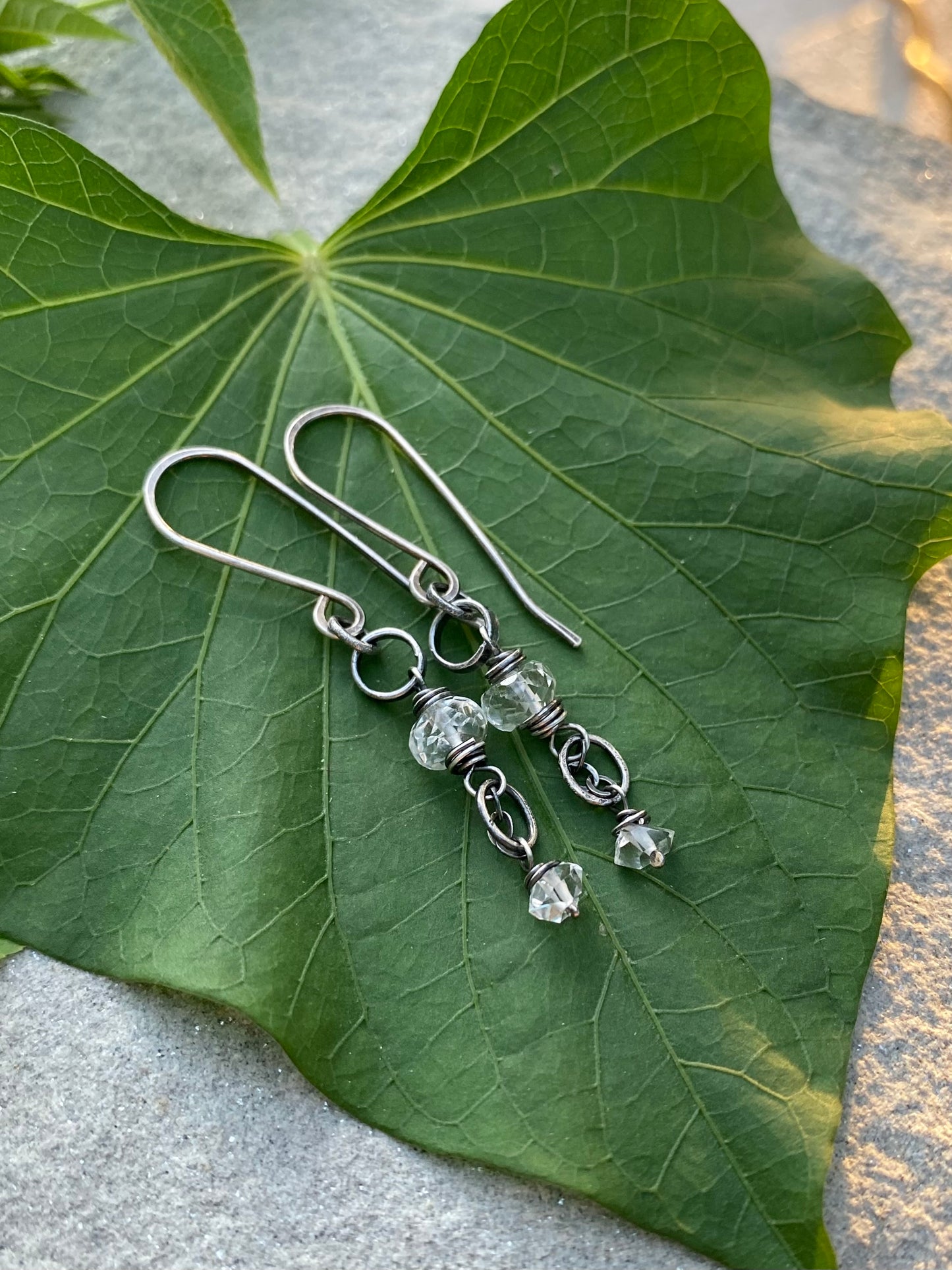 Quartz & Herkimer Diamond Earrings