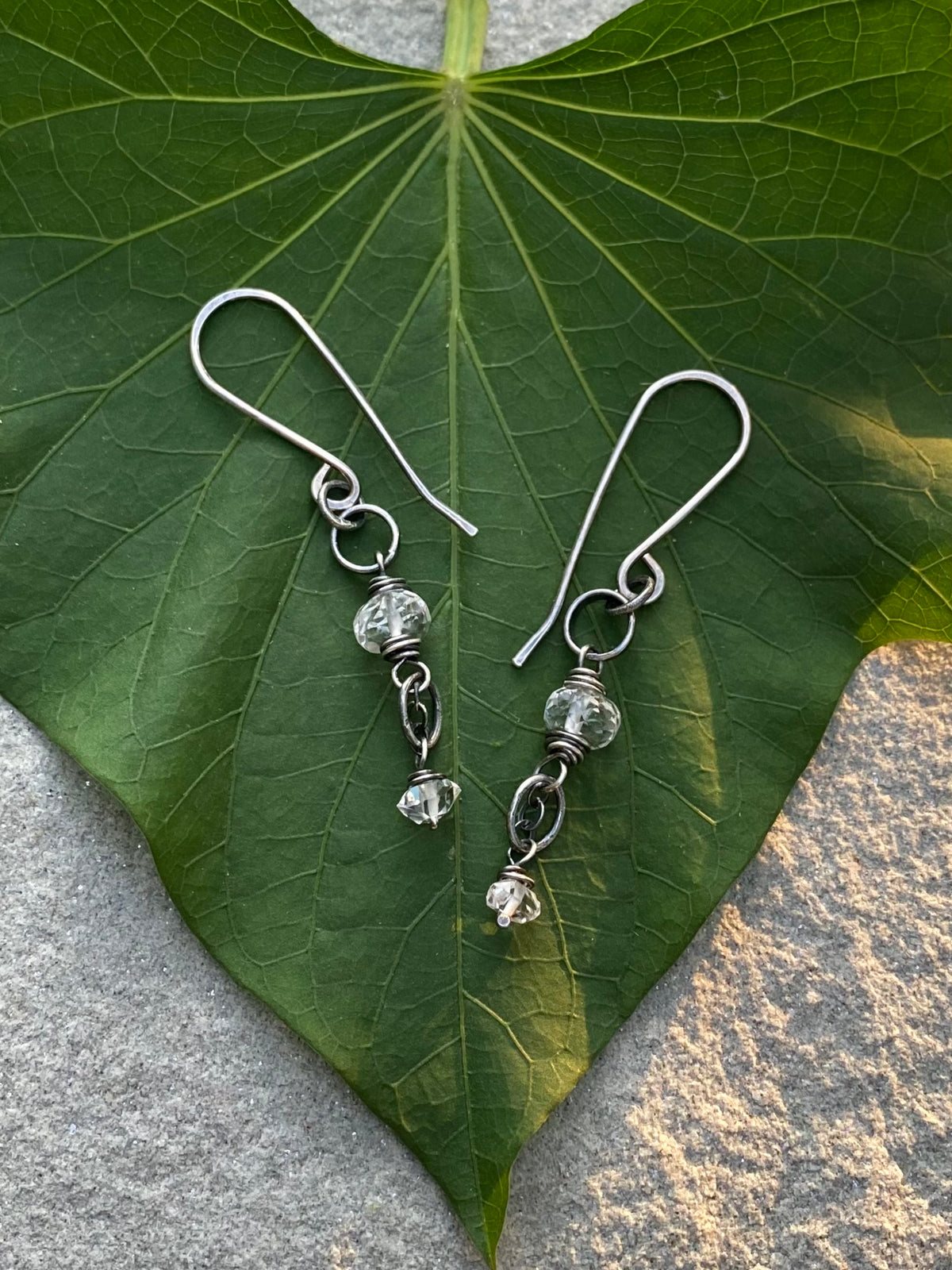 Quartz & Herkimer Diamond Earrings