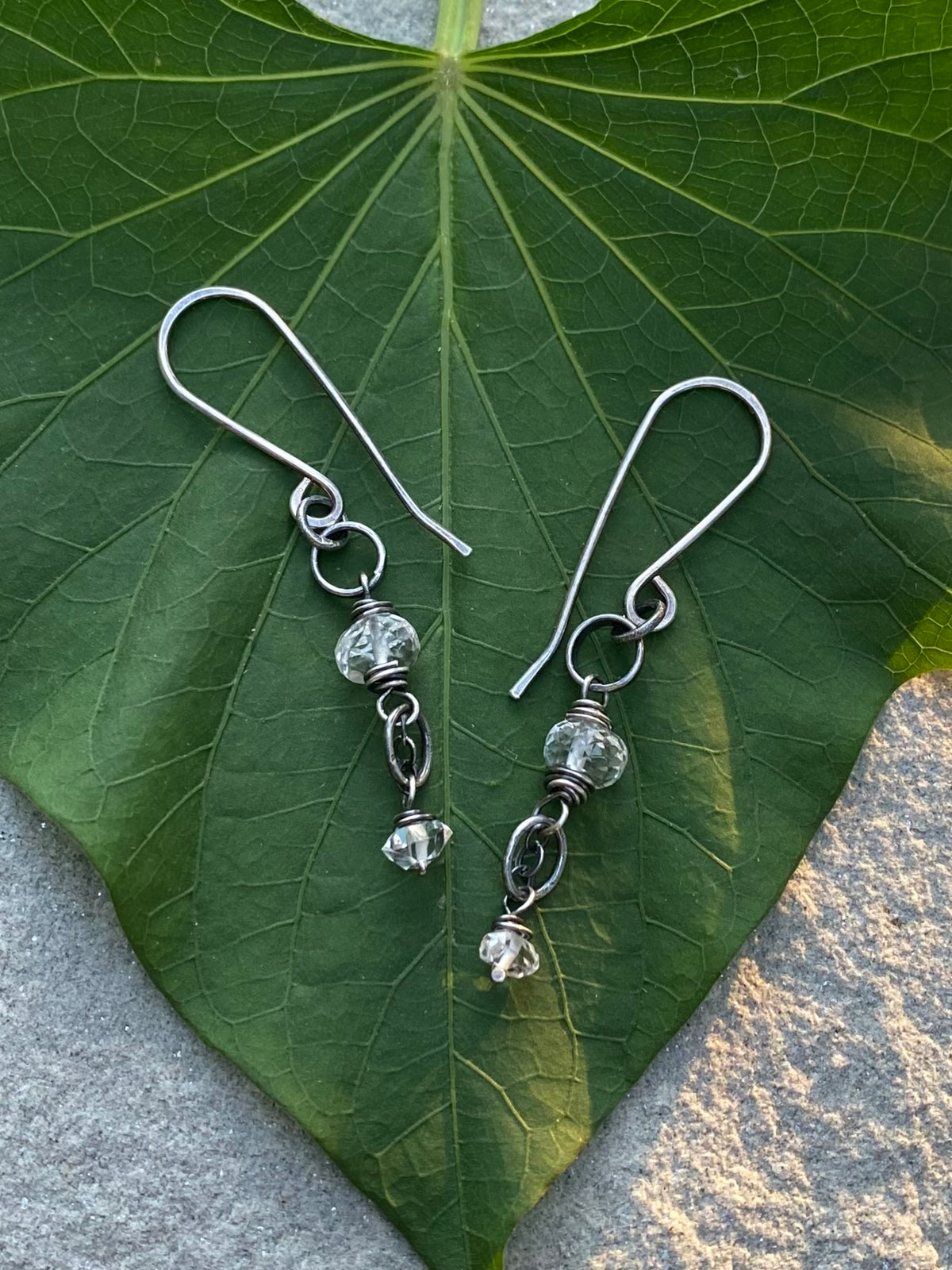 Quartz & Herkimer Diamond Earrings