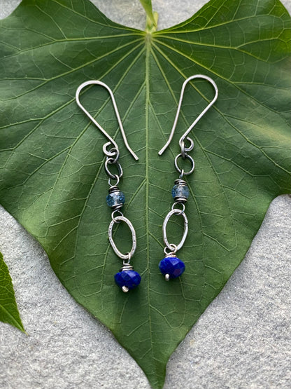 lapis & kyanite earrings