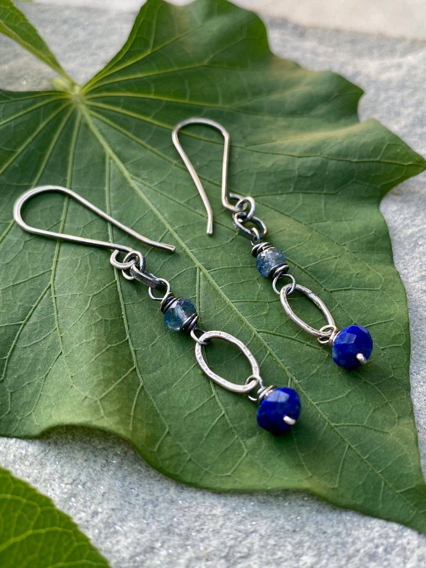 lapis & kyanite earrings