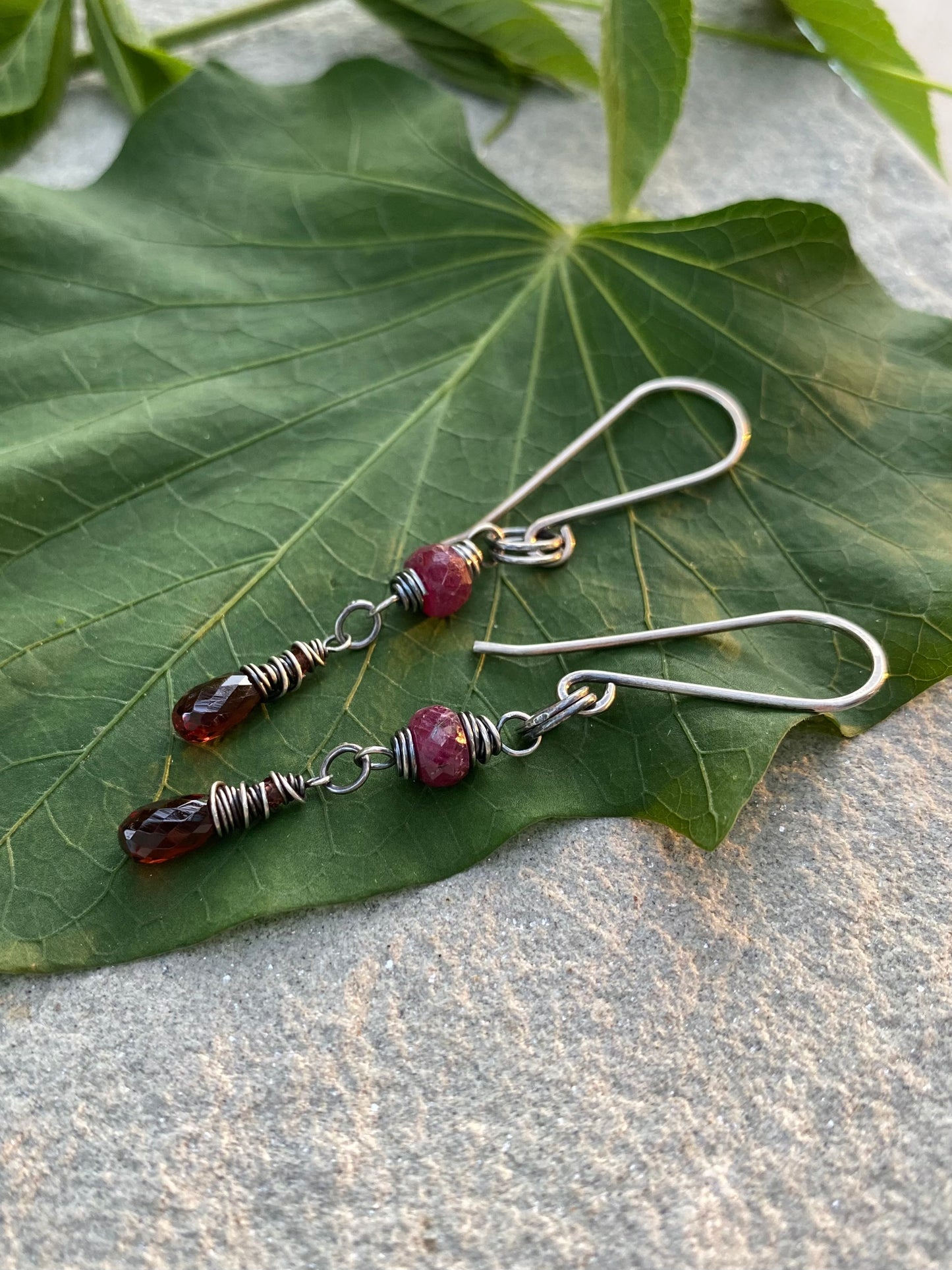 ruby & garnet earrings