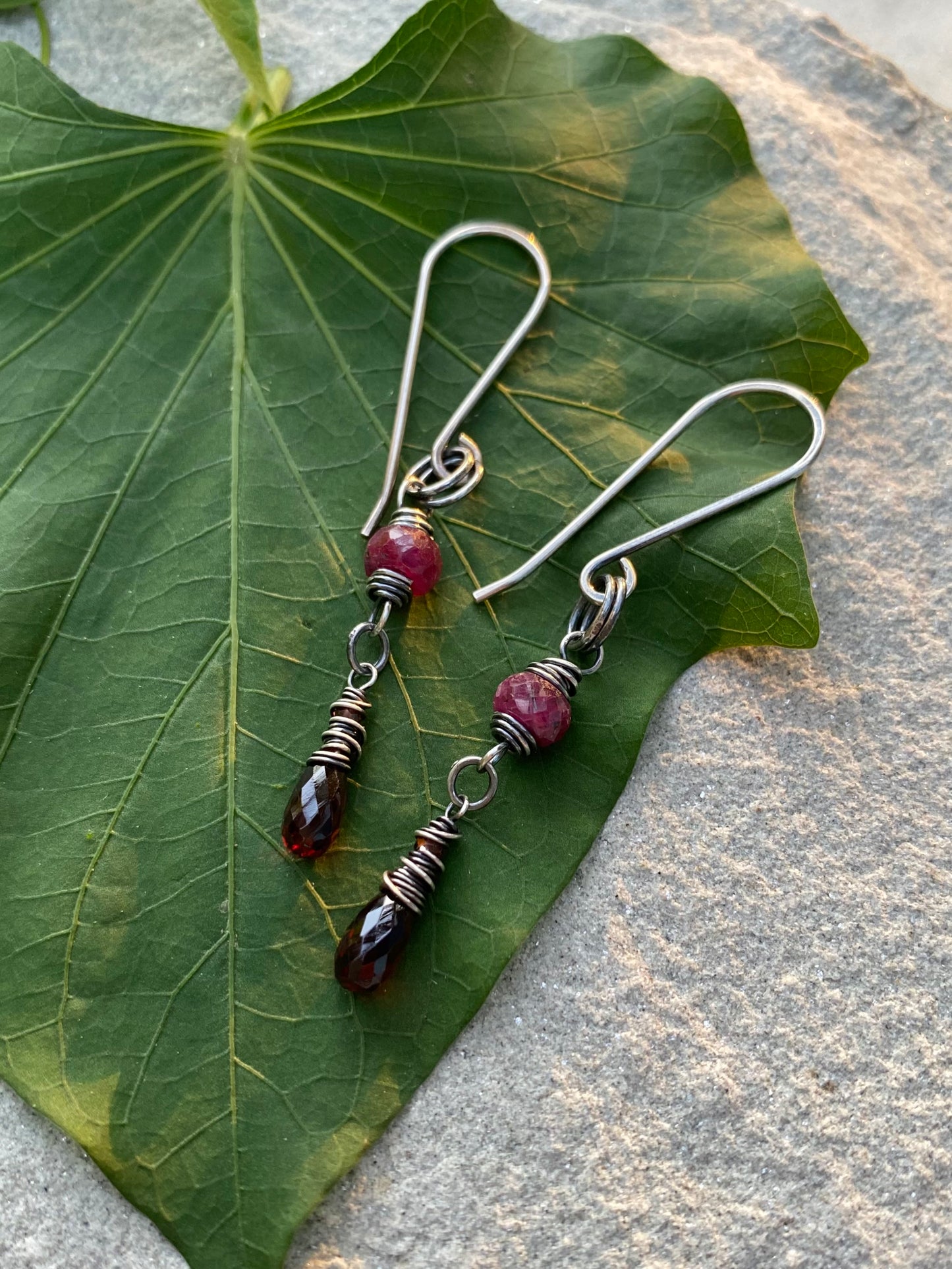 ruby & garnet earrings