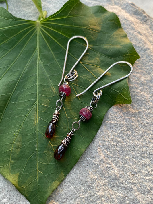 ruby & garnet earrings