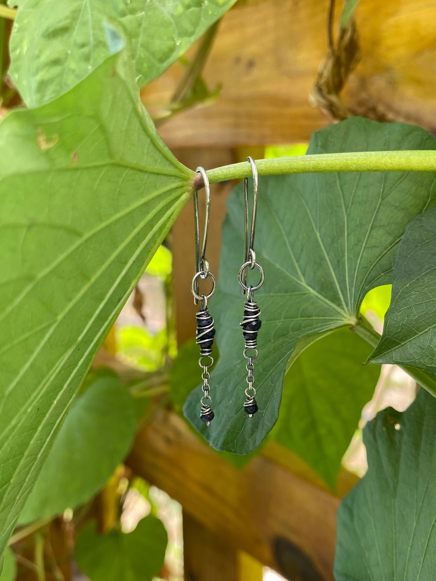 sapphire satellite earrings