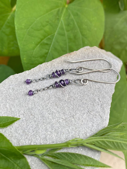 amethyst satellite earrings