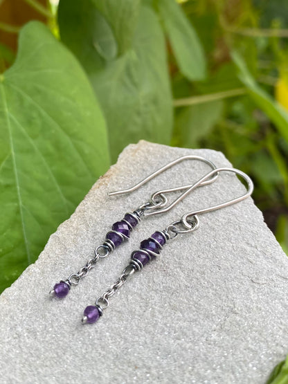 amethyst satellite earrings