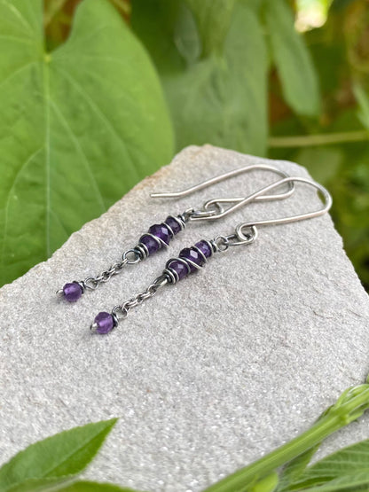 amethyst satellite earrings