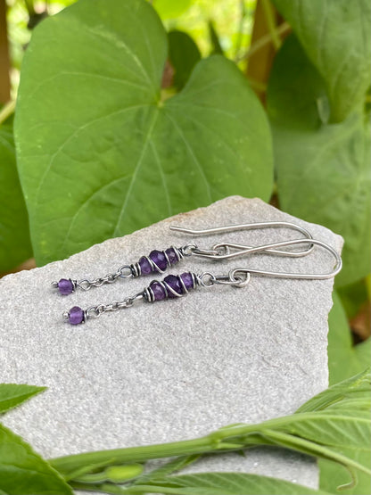 amethyst satellite earrings