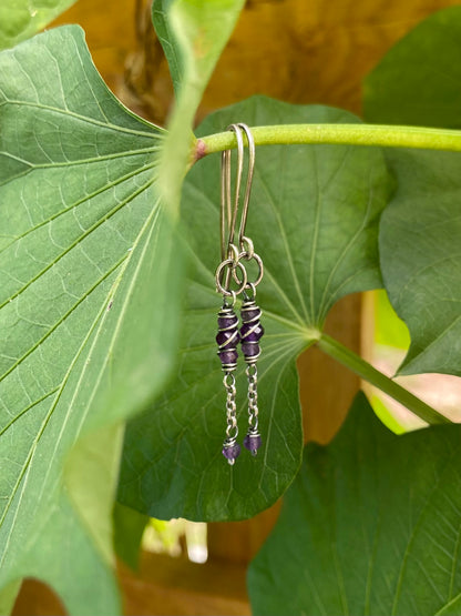 amethyst satellite earrings