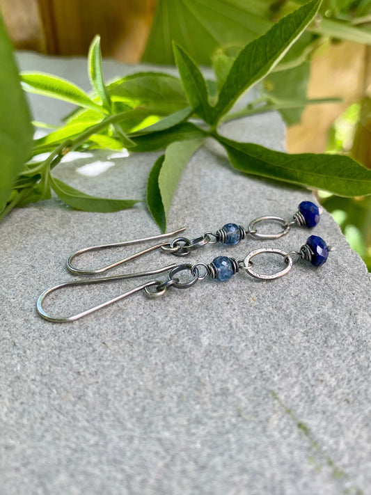 lapis & kyanite earrings