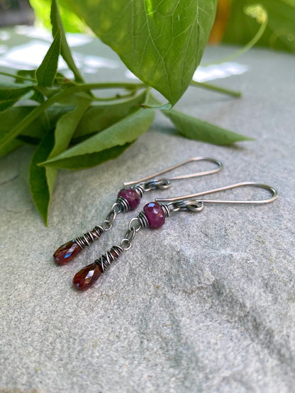 ruby & garnet earrings