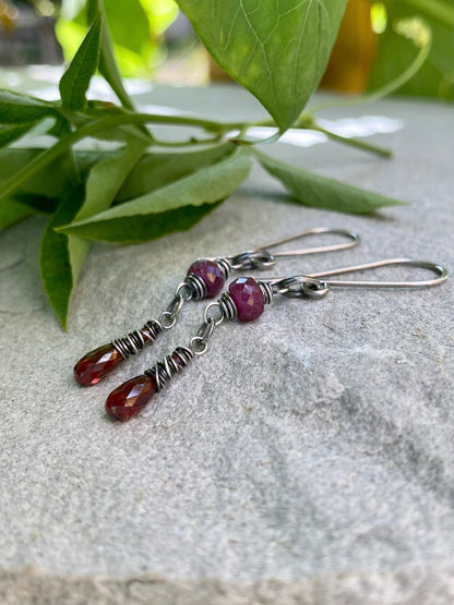 ruby & garnet earrings