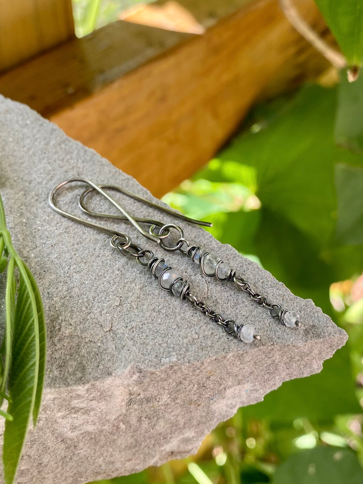 moonstone satellite earrings