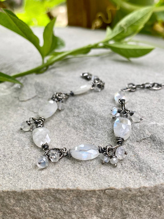 moonstone beaded bracelet
