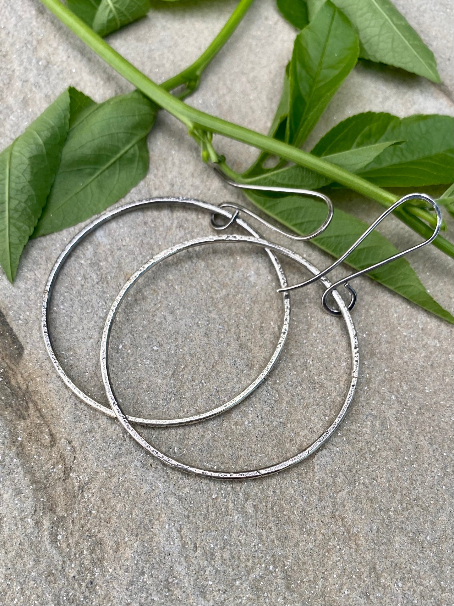 textured 2" circle earrings