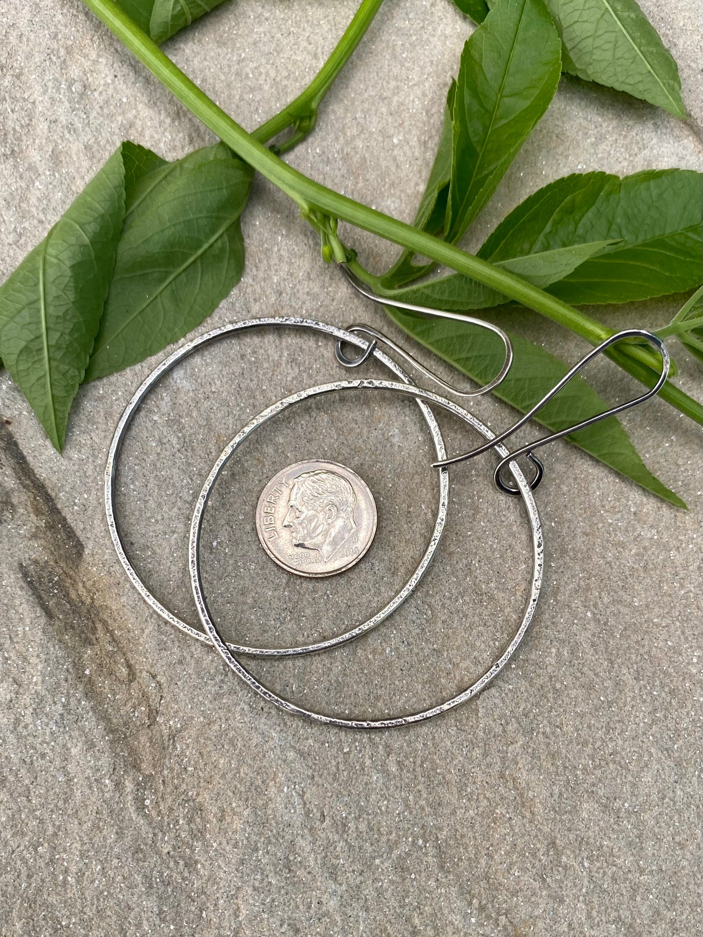 textured 2" circle earrings